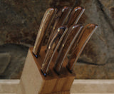 Set coltelli da cucina in legno d'olivo