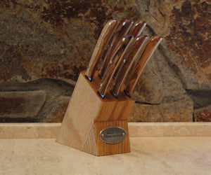Set coltelli da cucina in legno d'olivo